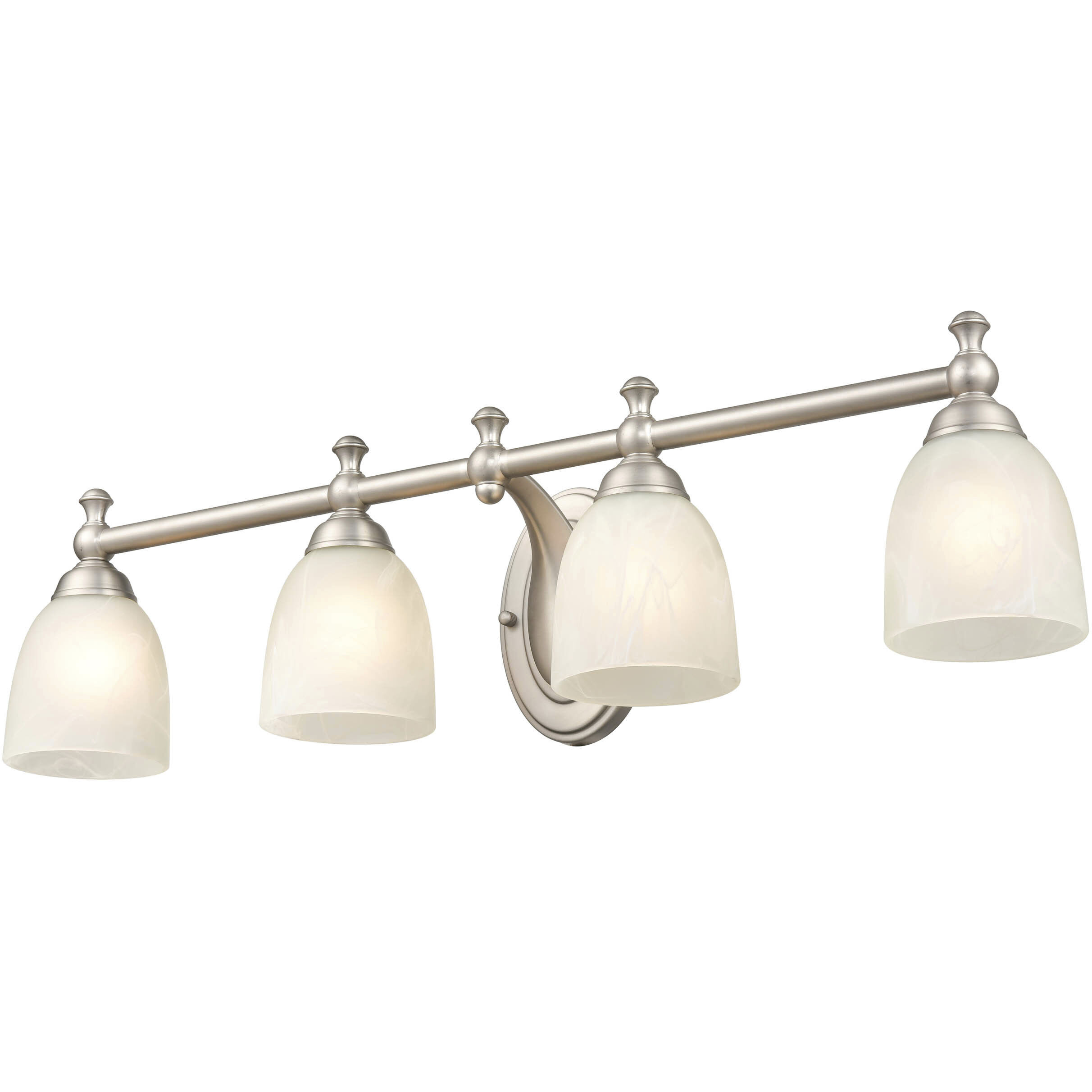 None 4 Light 30 inch Satin Nickel Bathroom Vanity Light Wall Light